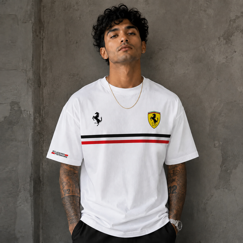 Scuderia Ferrari Racing Stripe Oversized T-Shirt
