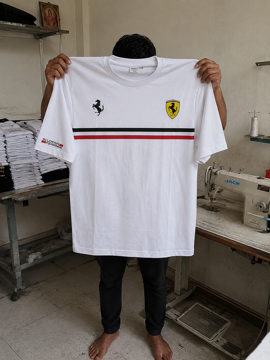 Scuderia Ferrari Racing Stripe Oversized T-Shirt