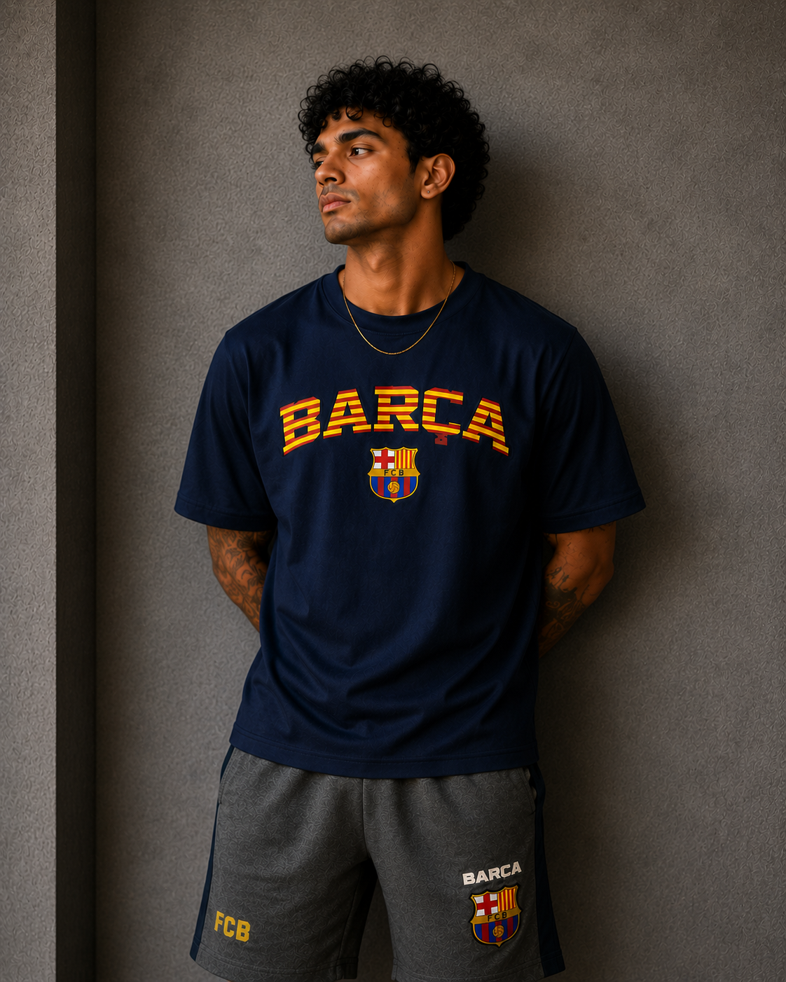Barça Heritage Graphic T-Shirt – Navy Blue
