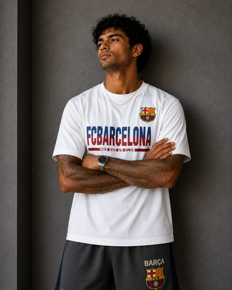 FC Barcelona Heritage Graphic T-Shirt – White