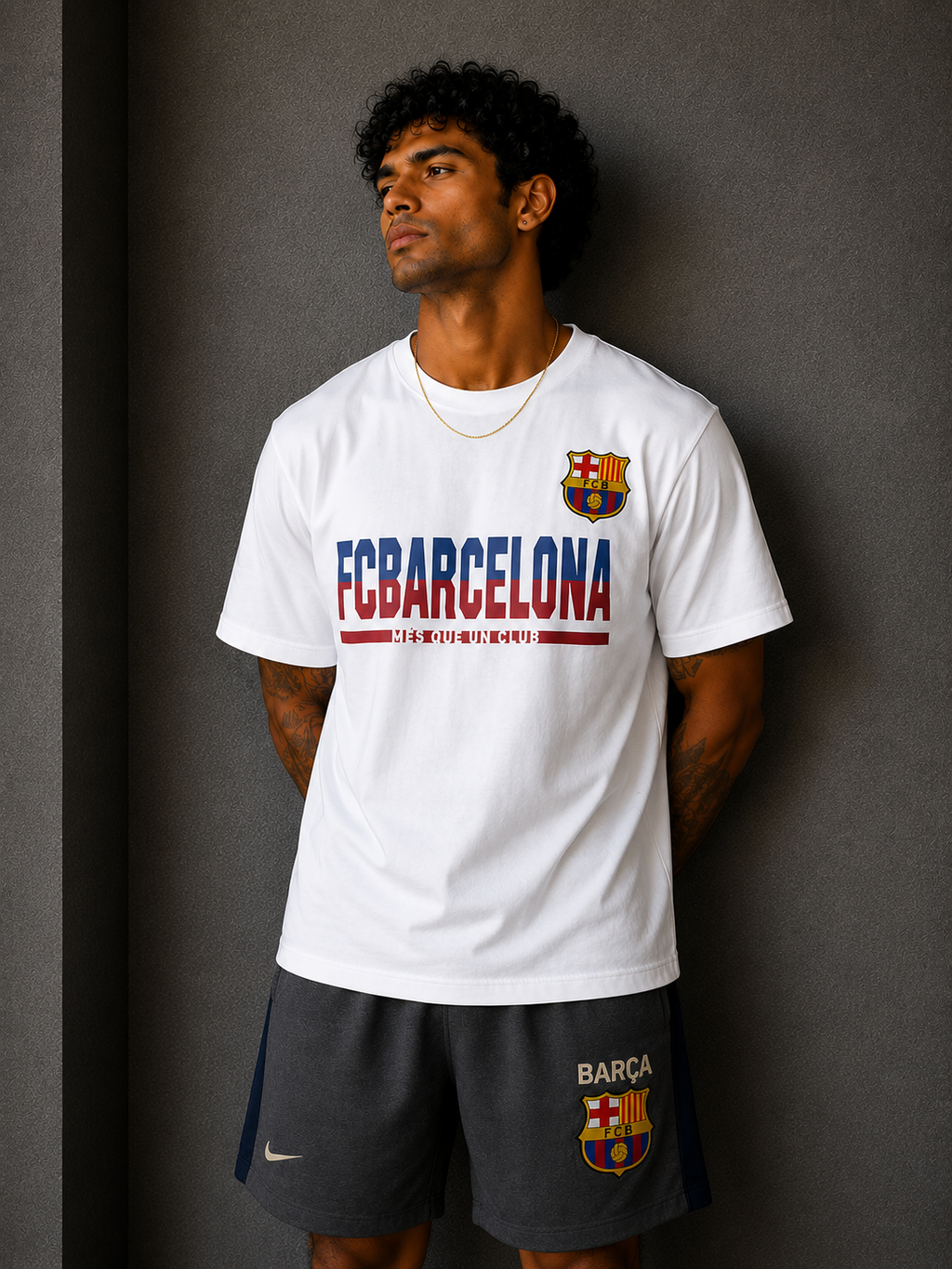 FC Barcelona Heritage Graphic T-Shirt – White