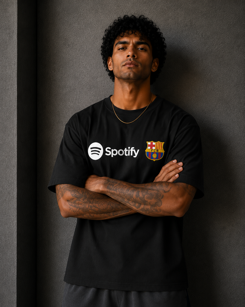Barcelona Spotify Essential T-Shirt – Black