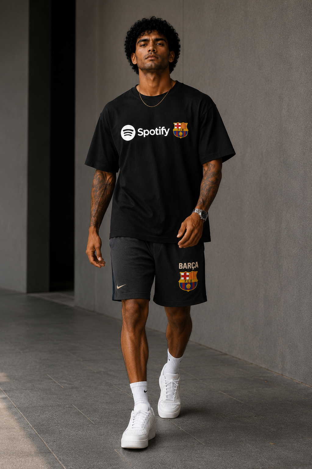 Barcelona Spotify Essential T-Shirt – Black